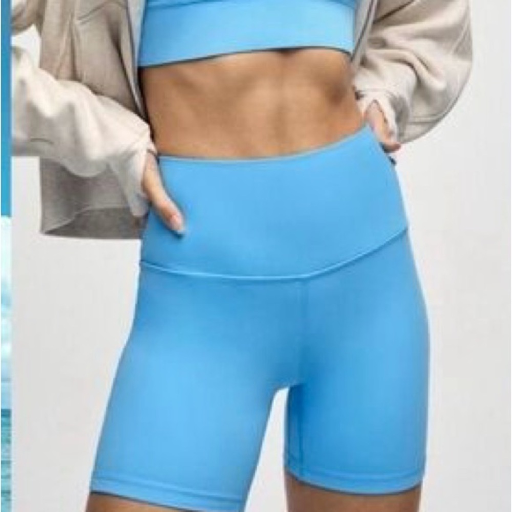 Lululemon Athletica High-Waisted Aqua Shorts